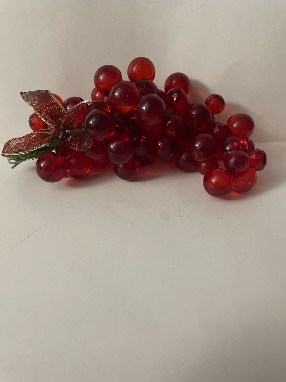 Vintage Lucite Grape Cluster Acrylic Multi Faceted And Smooth, Wired 9" Length